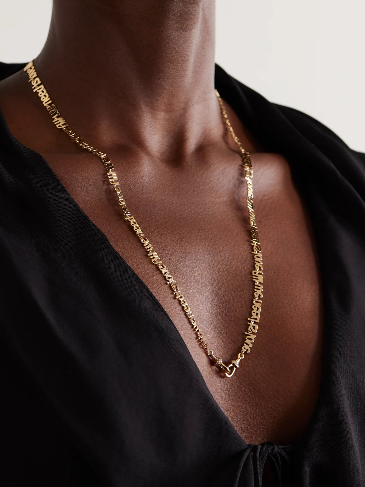 Image of Necklaces. Product name - All We Need Is Love 18-karat Gold Diamond Necklace in Multi colour by brand - Marie Lichtenberg