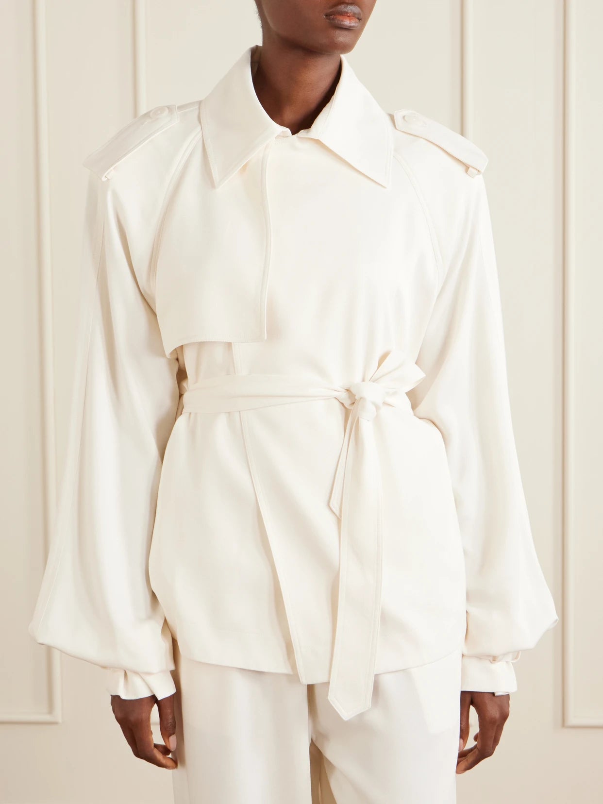 Eva Belted Gabardine Trench Coat