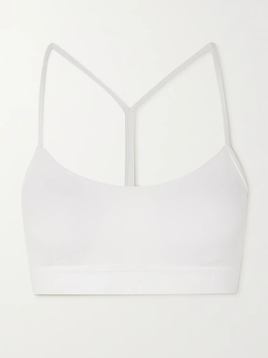 Image of Activewear. Product name - Flow Y Nulu Sports Bra in White colour by brand - lululemon