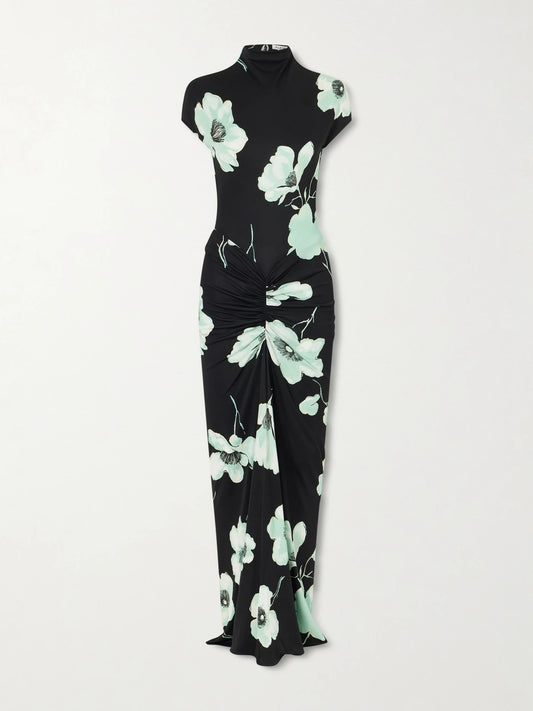 Jersey Floral-print Maxi Dress