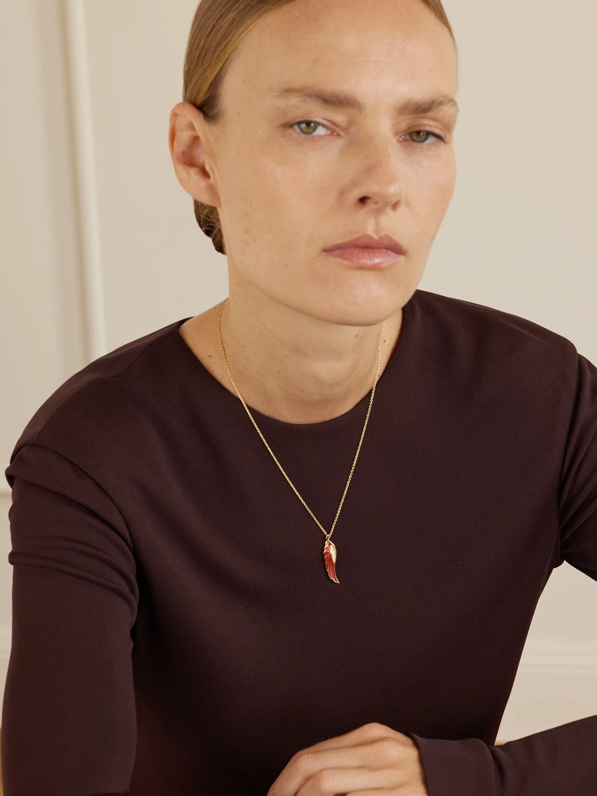 Image of Necklaces. Product name - Wings 18-karat Gold, Diamond And Enamel Necklace in Multi colour by brand - Garrard