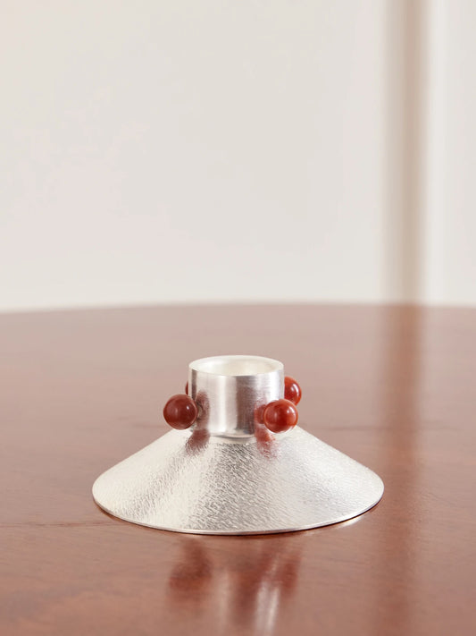 Natalia Criado + Vesper Voyage Axis Silver-plated And Stone Candle Holder