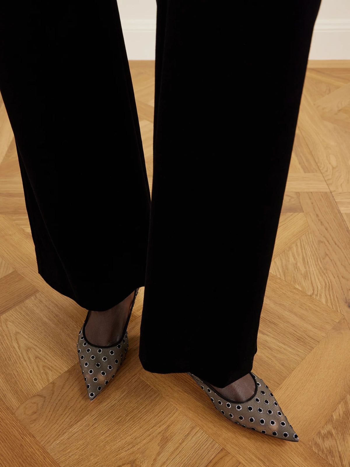 Christian Louboutin Miss Z Polka-dot Mesh Ballet Flats