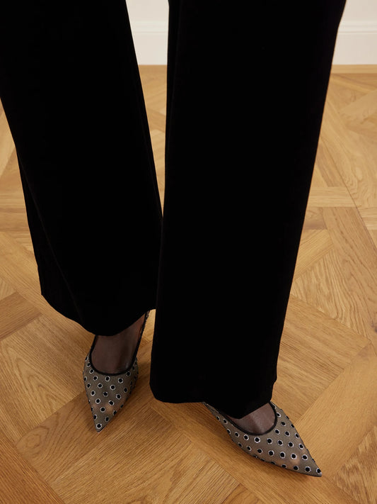Christian Louboutin Miss Z Polka-dot Mesh Ballet Flats