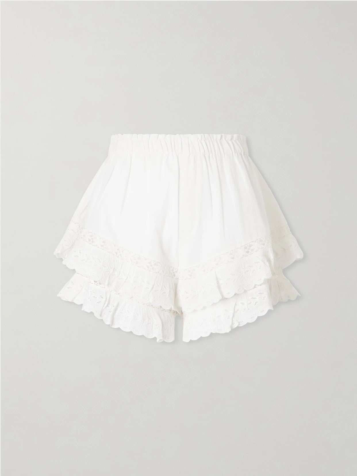 Eliza Embroidered Cotton-blend Shorts