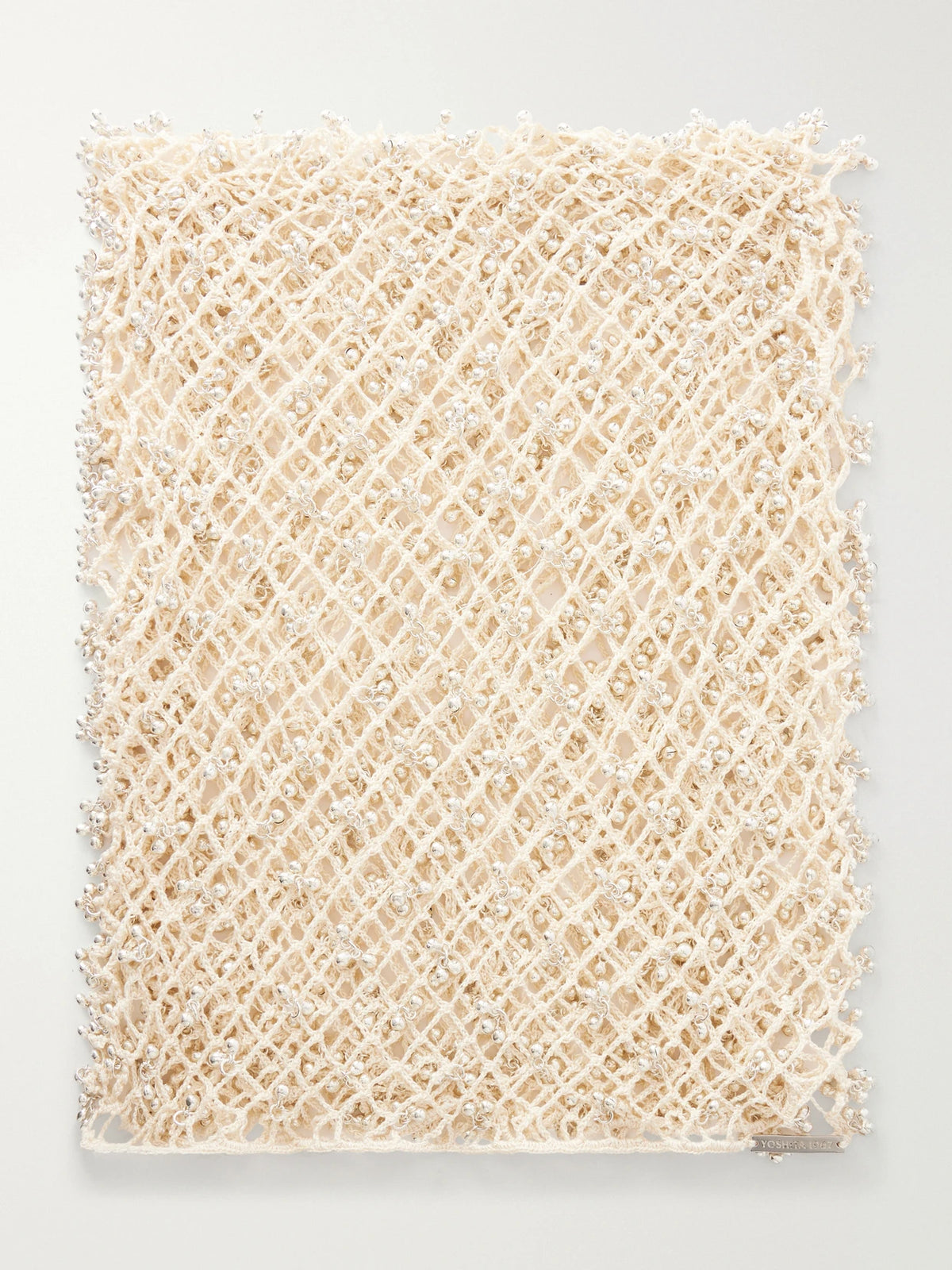Yoshita 1967 Embellished Crochet-knit Cotton Scarf
