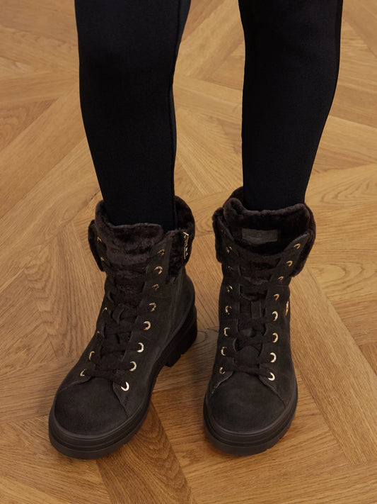BOGNER St. Moritz Shearling-trimmed Suede Ankle Boots