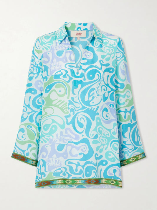 Jia Printed Silk Shirt
