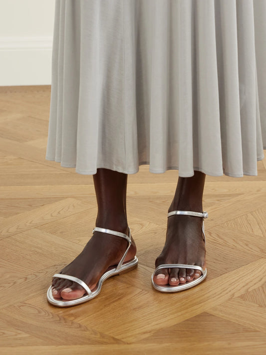 Aeyde Nettie Metallic Leather Sandals