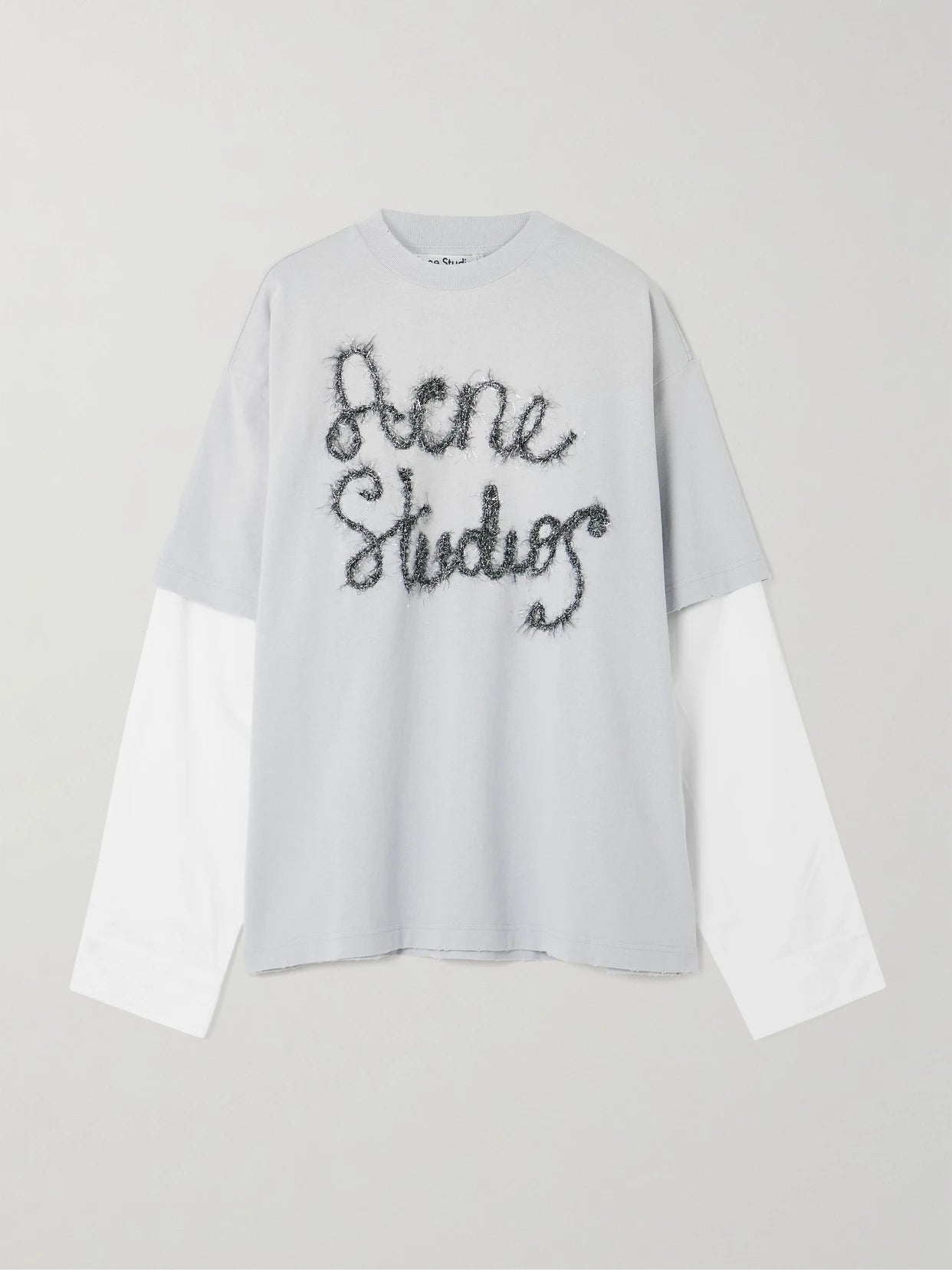 Layered Embroidered Cotton-jersey And Poplin T-shirt