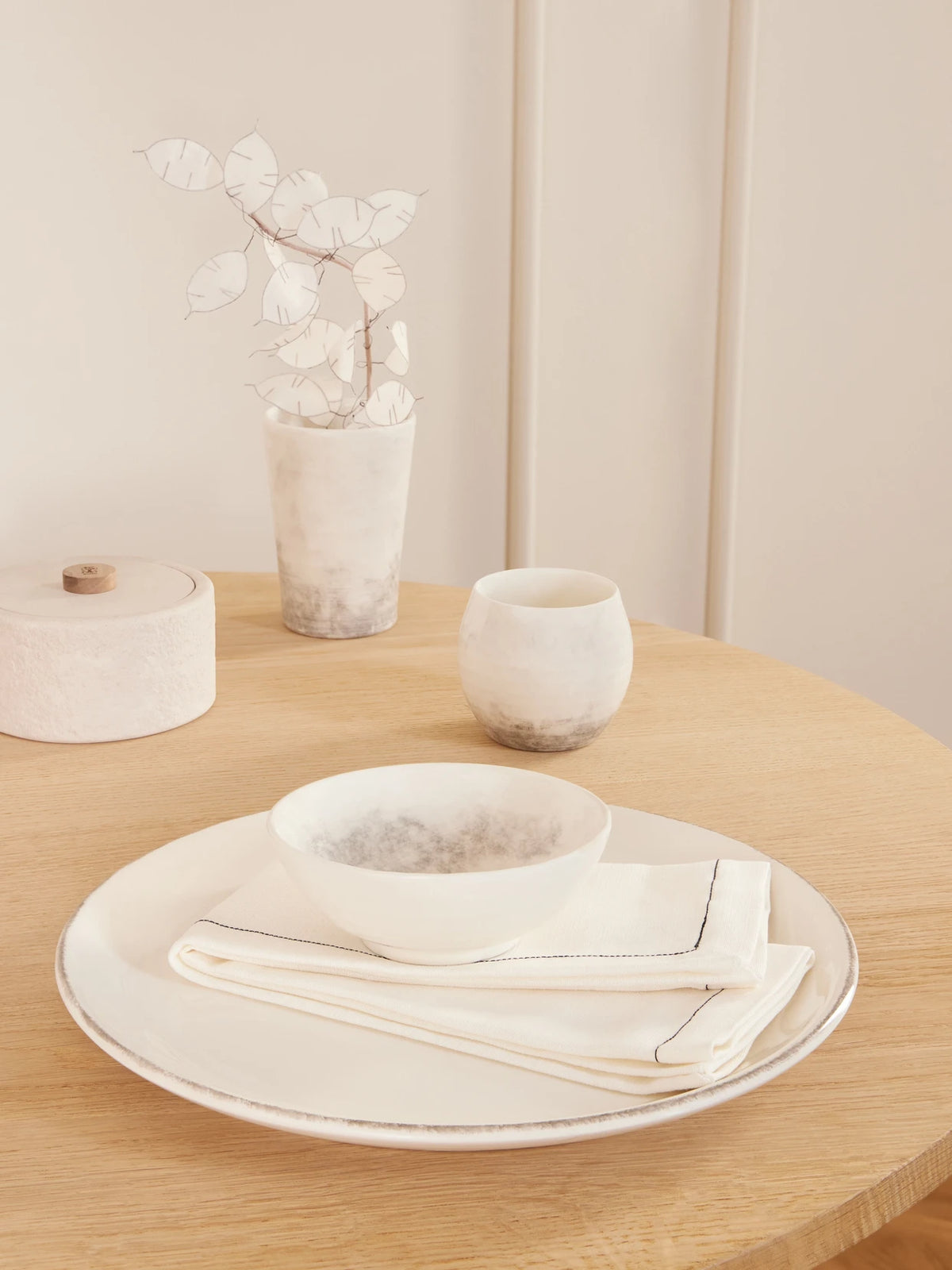 Image of Tableware. Product name - Ceramic Charger Plate in Stone colour by brand - Brunello Cucinelli