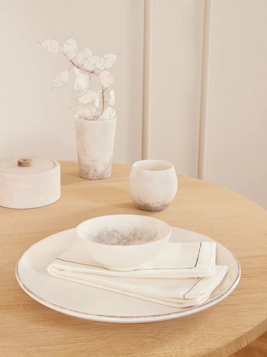 Image of Tableware. Product name - Ceramic Charger Plate in Stone colour by brand - Brunello Cucinelli