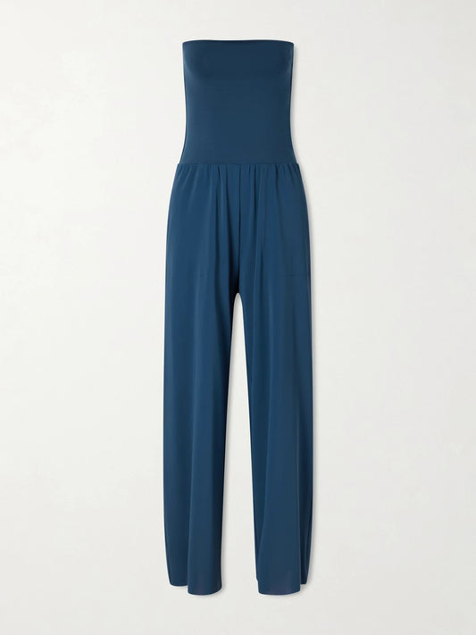 Image of Bodysuits. Product name - Les Essentiels Dao Convertible Stretch-jersey Jumpsuit in Navy colour by brand - Eres