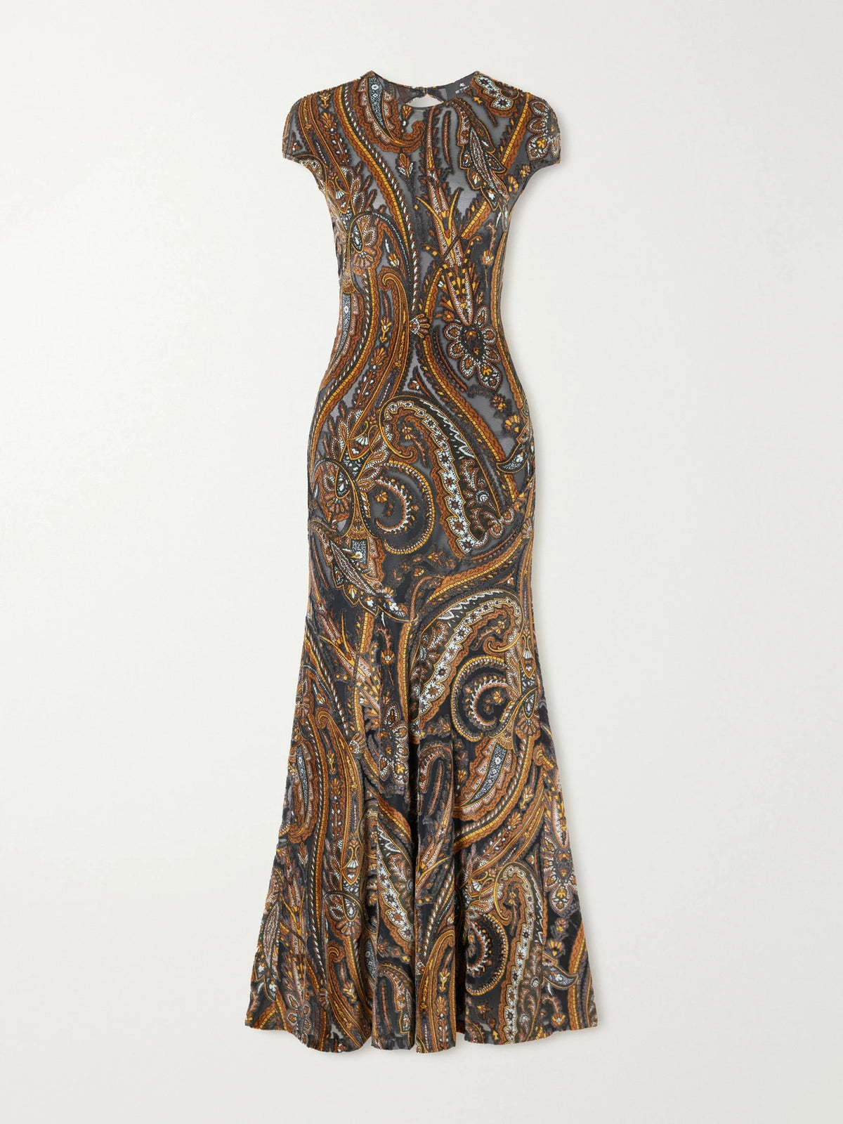 Etro Open-back Paisley Devoré-velvet Maxi Dress