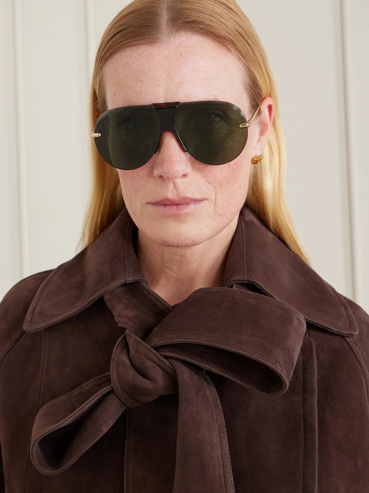 Image of Sunglasses. Product name - Aviator-style Gold-tone And Tortoiseshell Acetate Sunglasses in Multi colour by brand - Loewe