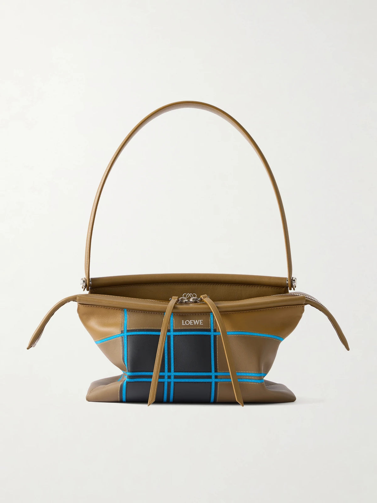 LOEWE Whisker Checked Leather Shoulder Bag