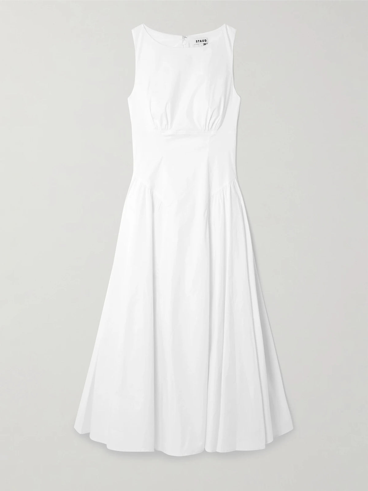 Gwen Paneled Pleated Cotton-blend Poplin Midi Dress