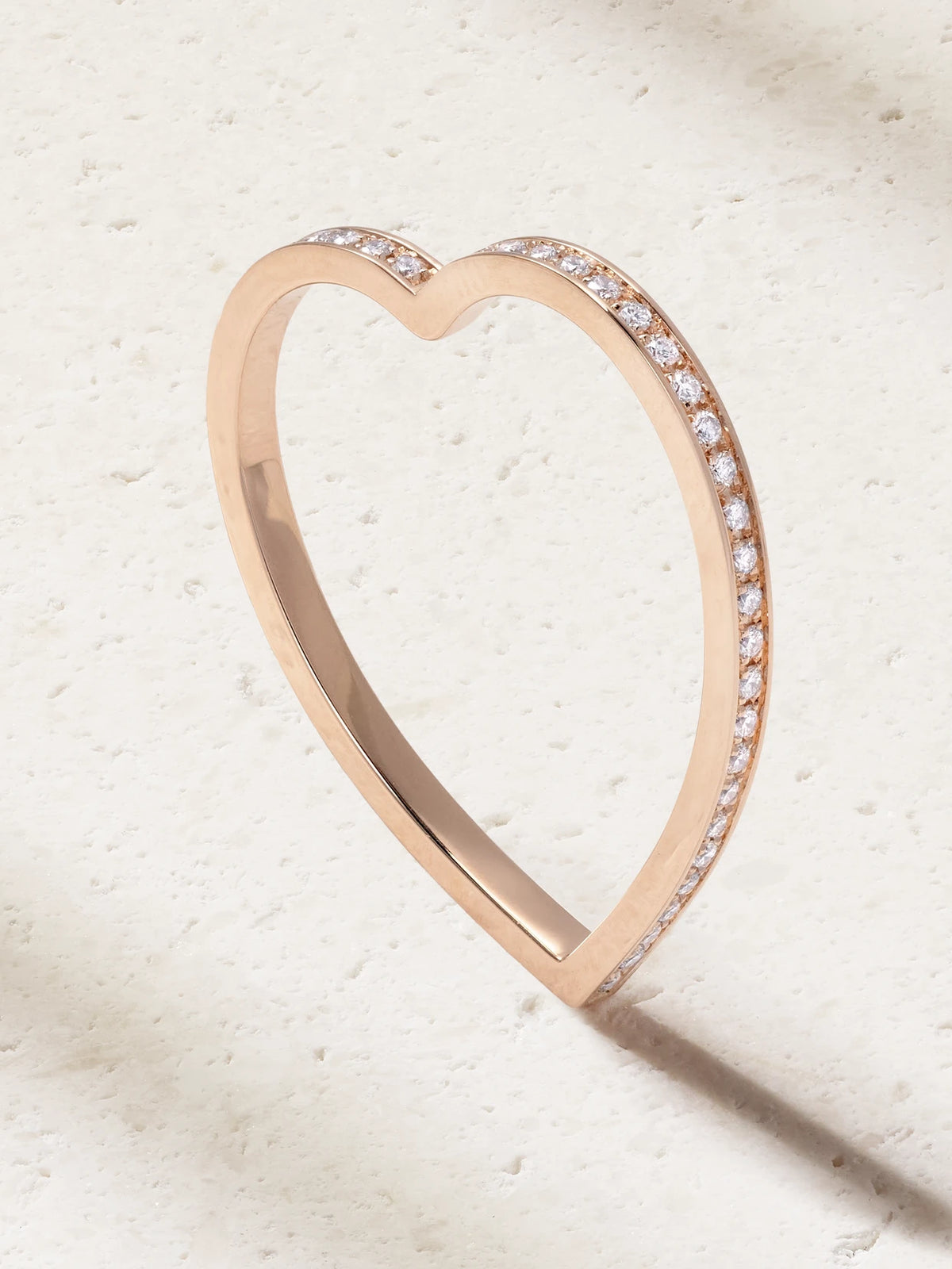 Antifer Heart 18-karat Rose Gold Diamond Ring