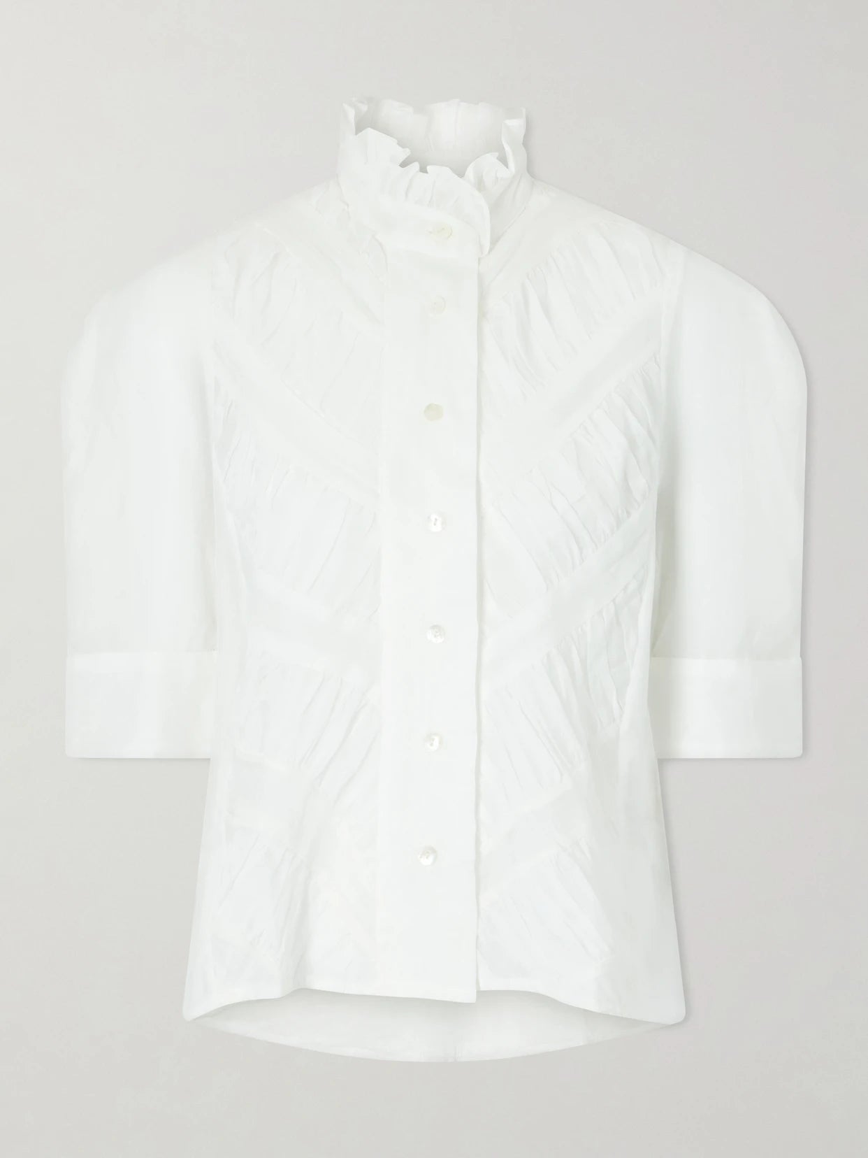 Vita Ruffled Pleated Cotton-gauze Shirt