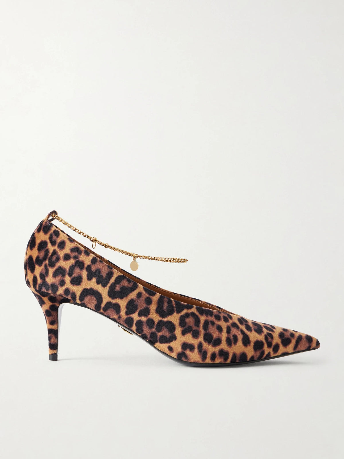 Embellished Leopard-print Velvet Pumps