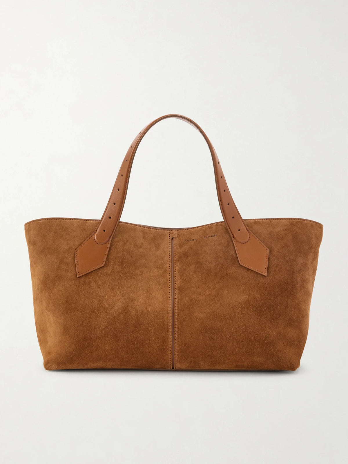 East West Chelsea Leather-trimmed Suede Tote