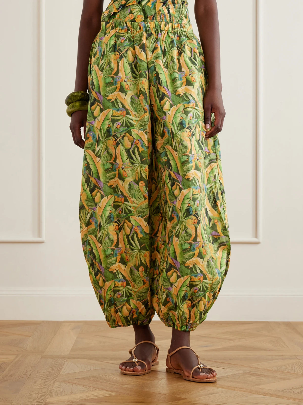Farm Rio Parrot Printed Balloon Cotton Pants