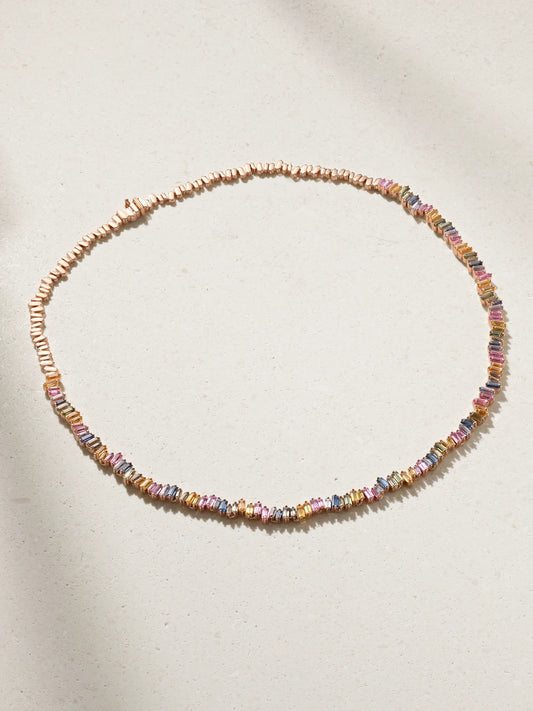 18-karat Rose Gold Sapphire Necklace