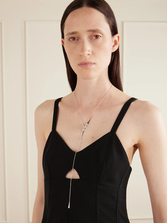 Image of Necklaces. Product name - 18-karat White Gold Diamond Necklace in Multi colour by brand - Nikos Koulis
