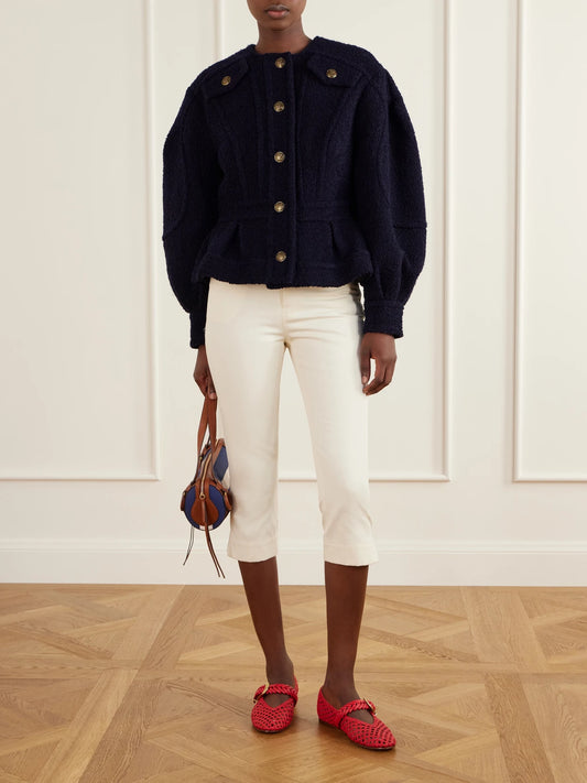 Image of Flats. Product name - Alchemy Buckle-detailed Leather Ballet Flats in Red colour by brand - Zimmermann