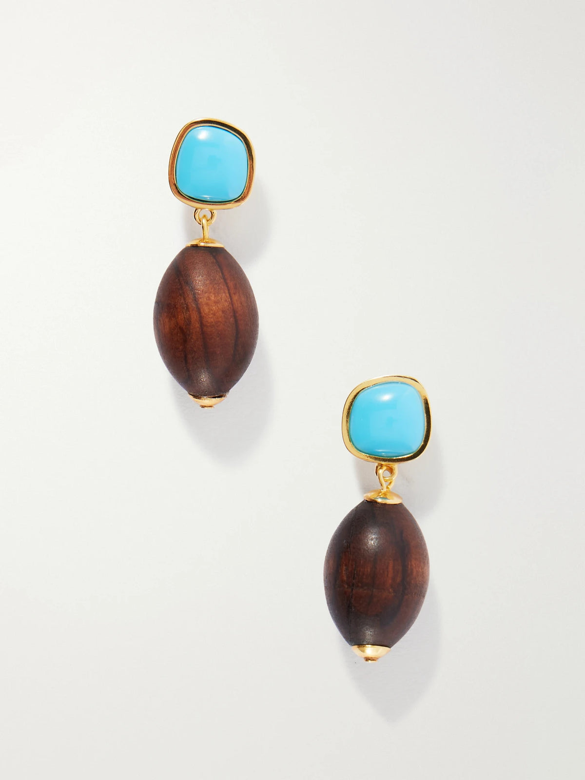 Olea Gold-plated Resin And Wood Earrings
