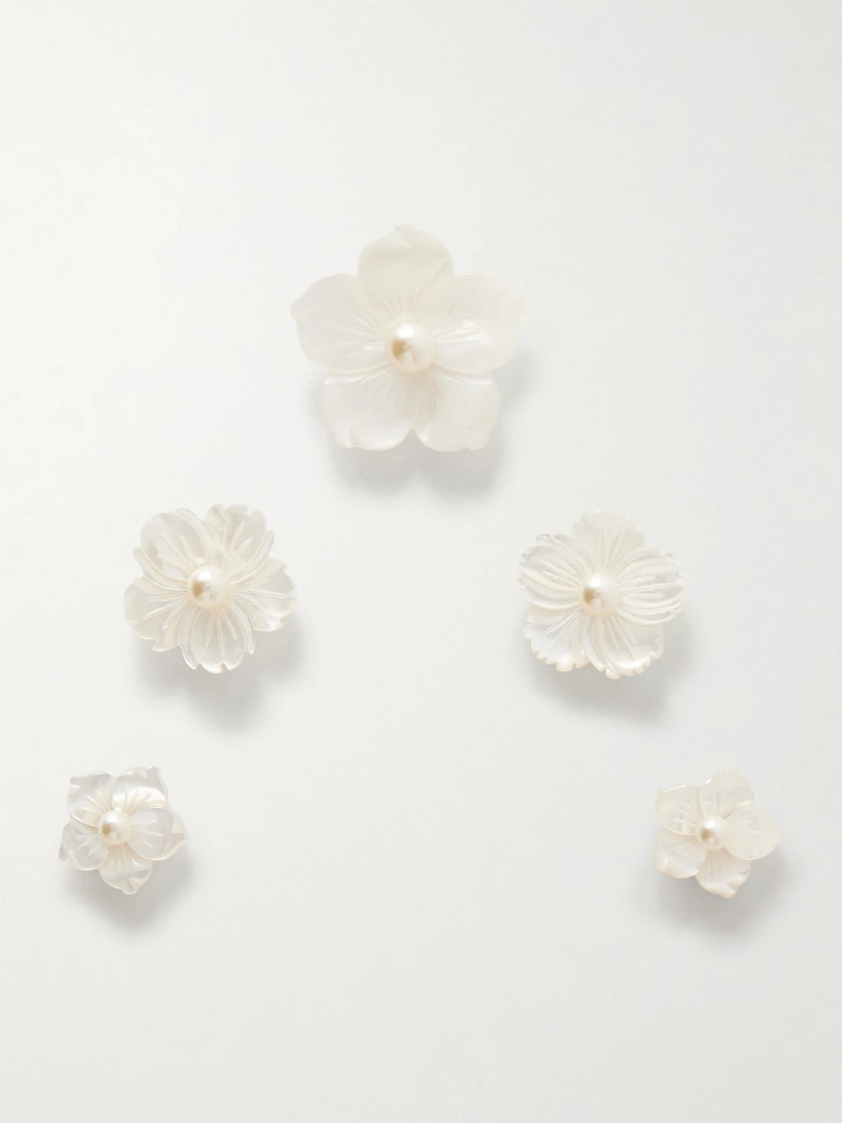 Zinnia Set Of Five Silver-tone Mother-of-pearl Headpiece