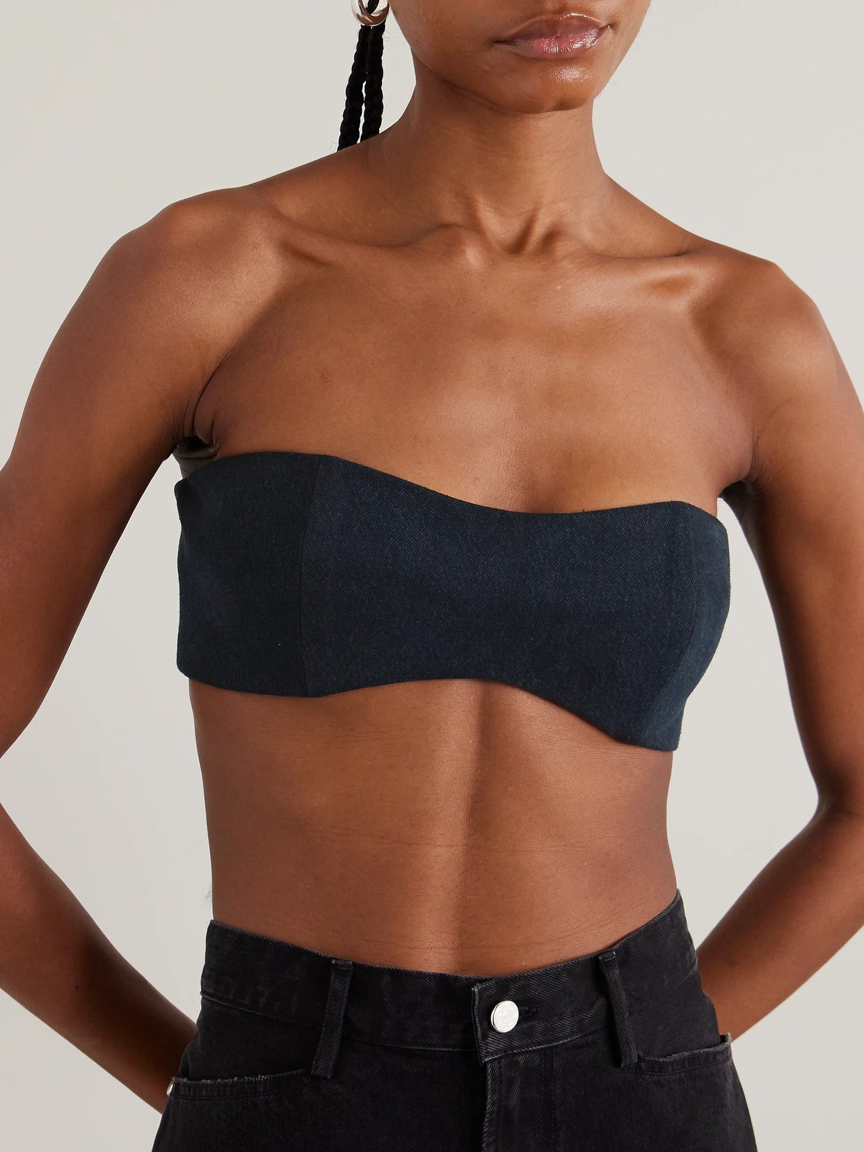 + Maria Mcmanus Organic And Recycled-denim Bandeau Top