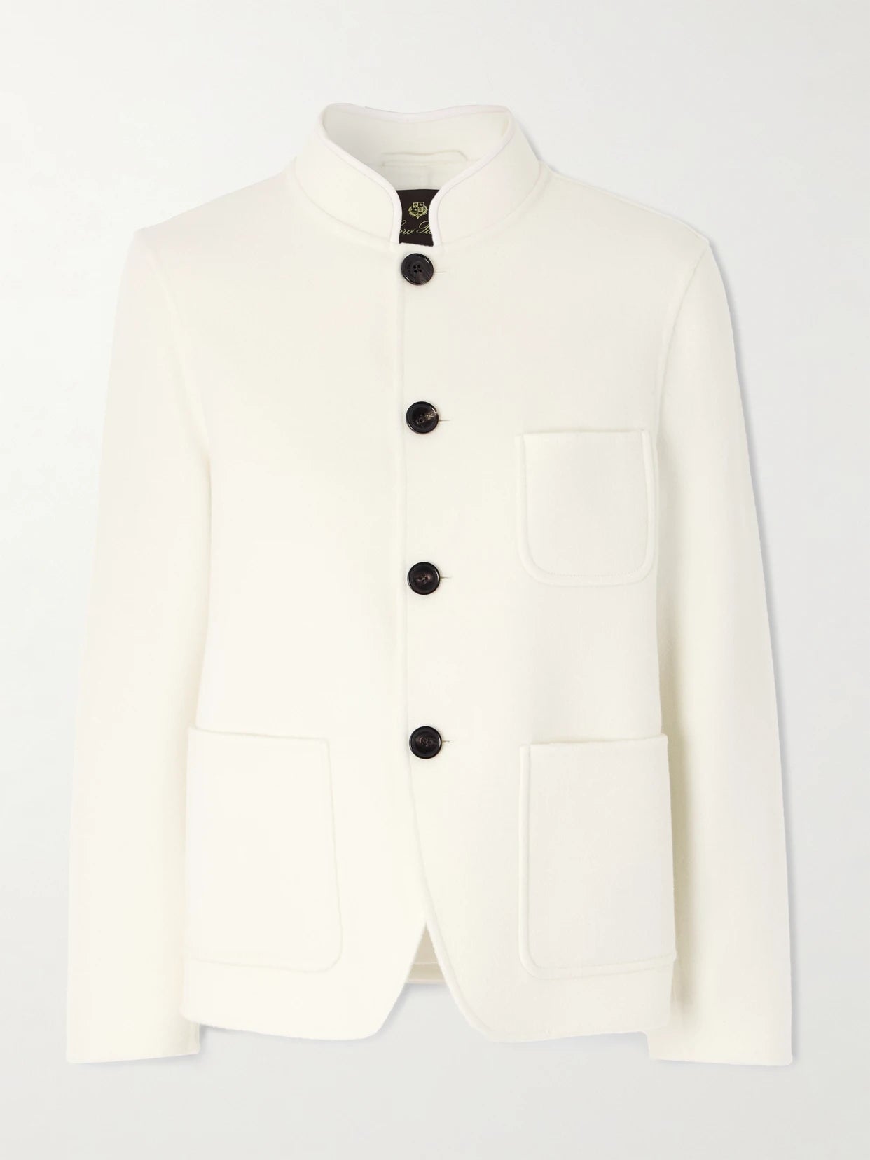 Image of Coats & Jackets. Product name - Spagna Cashmere-twill Jacket in White colour by brand - Loro Piana