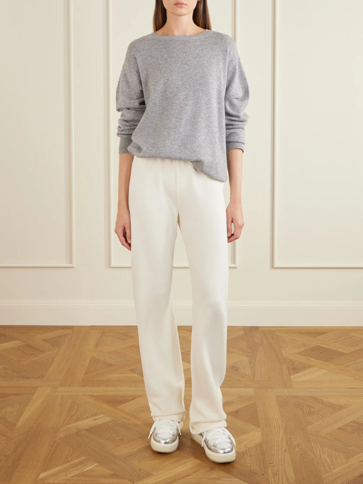 Image of Boots. Product name - Insolux Metallic Leather And Padded Shell Ankle Boots in White colour by brand - Moncler