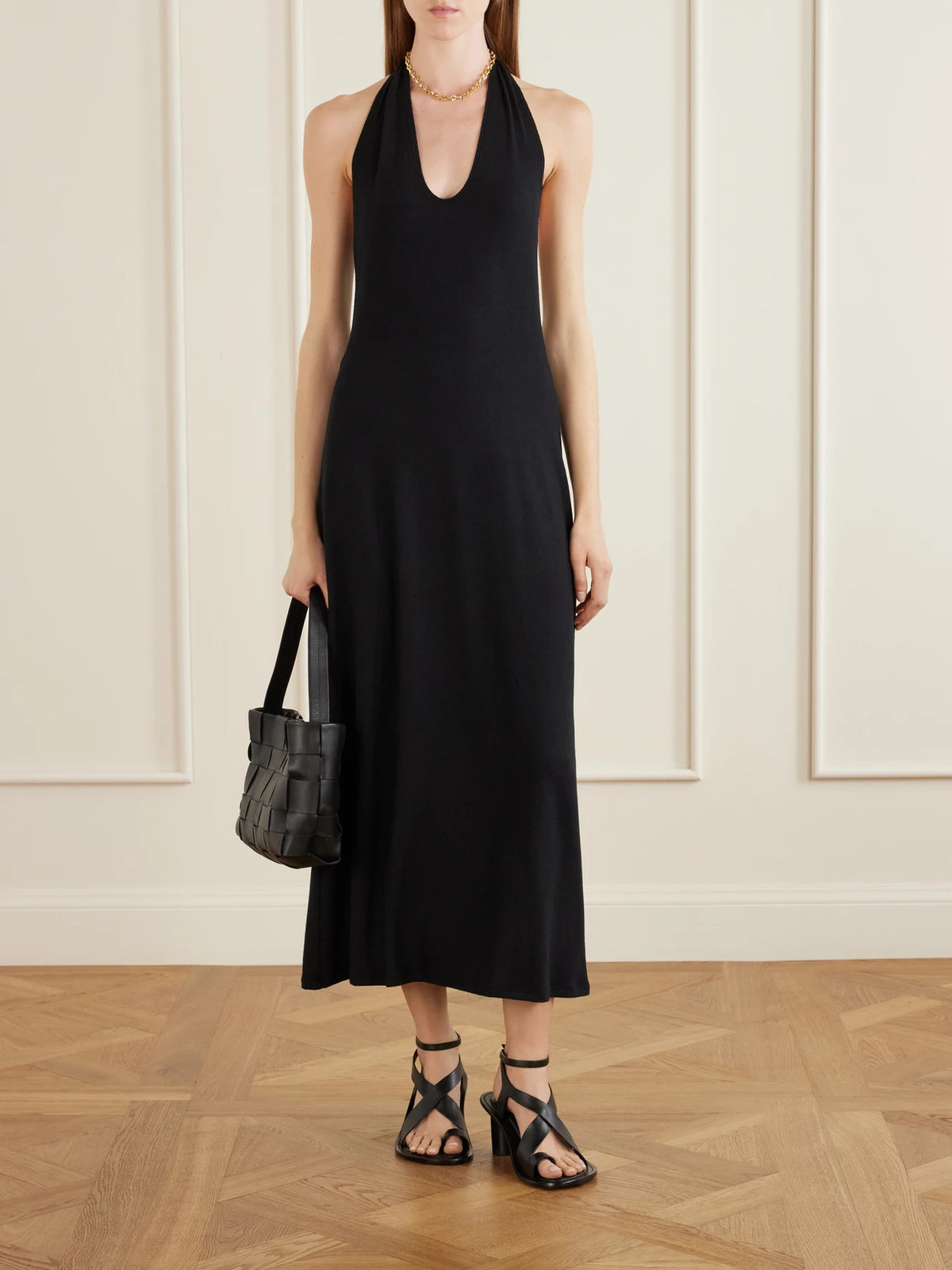 Image of Heels. Product name - Lulu Leather Sandals in Black colour by brand - A Emery