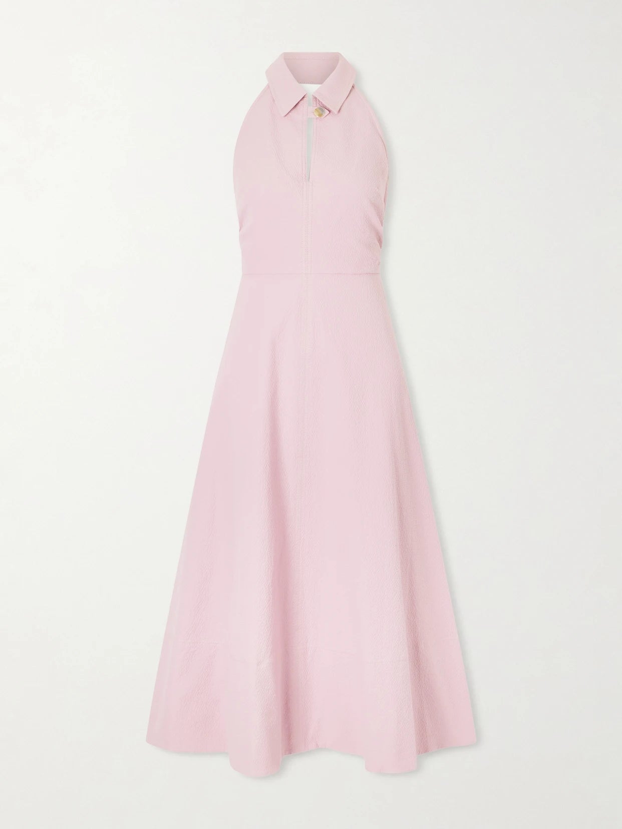 Mackey Cotton-blend Seersucker Halterneck Midi Dress