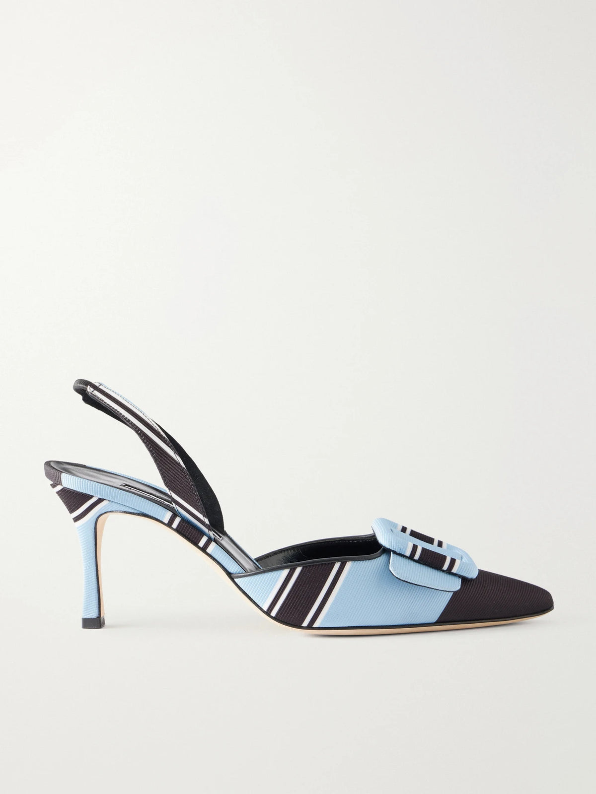 + Emilia Wickstead Maysli 70 Striped Grosgrain Slingback Pumps