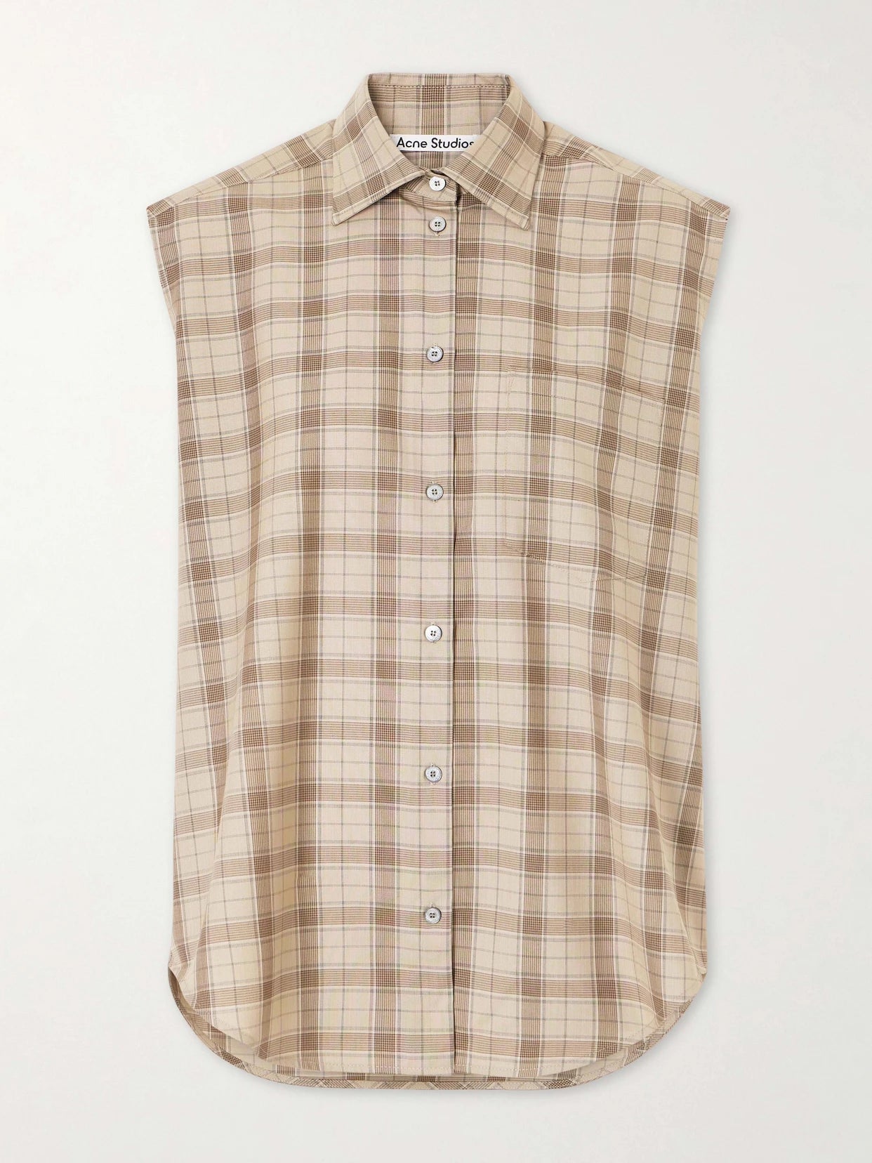Sinora Sleeveless Checked Wool Shirt