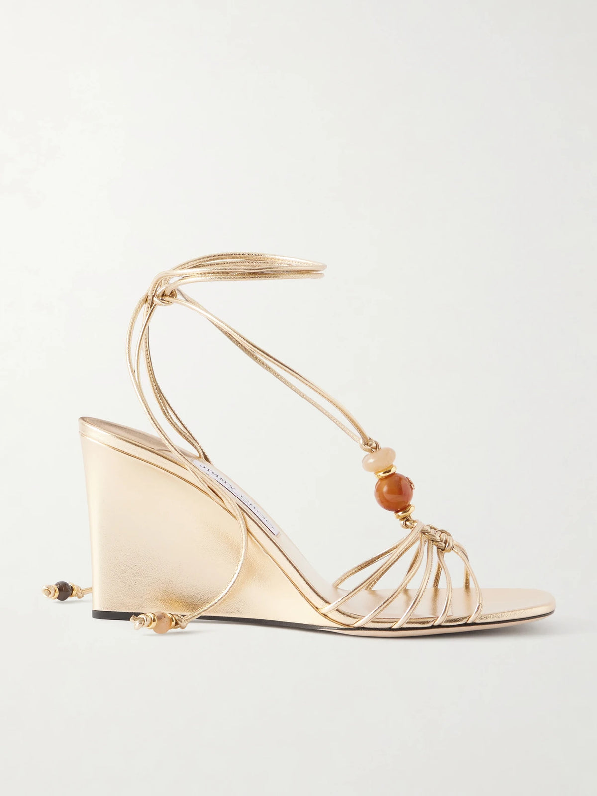 Lova 85 Embellished Metallic Leather Wedge Sandals