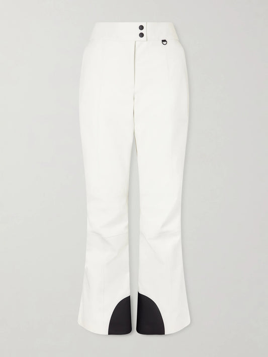Image of a model wearing Pants. Product name - Flared Ski Pants in White colour by brand - Moncler Grenoble