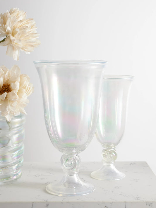 Image of Decor. Product name - Escargot Iridescent Murano Glass Vase in Clear colour by brand - Sophie Bille Brahe
