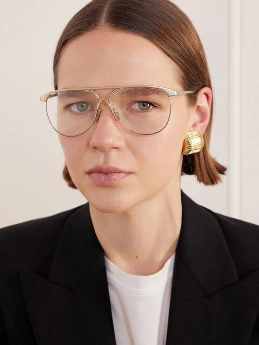 Image of Accessories. Product name - Aviator-style Metal Glasses in Gold colour by brand - CELINE Eyewear
