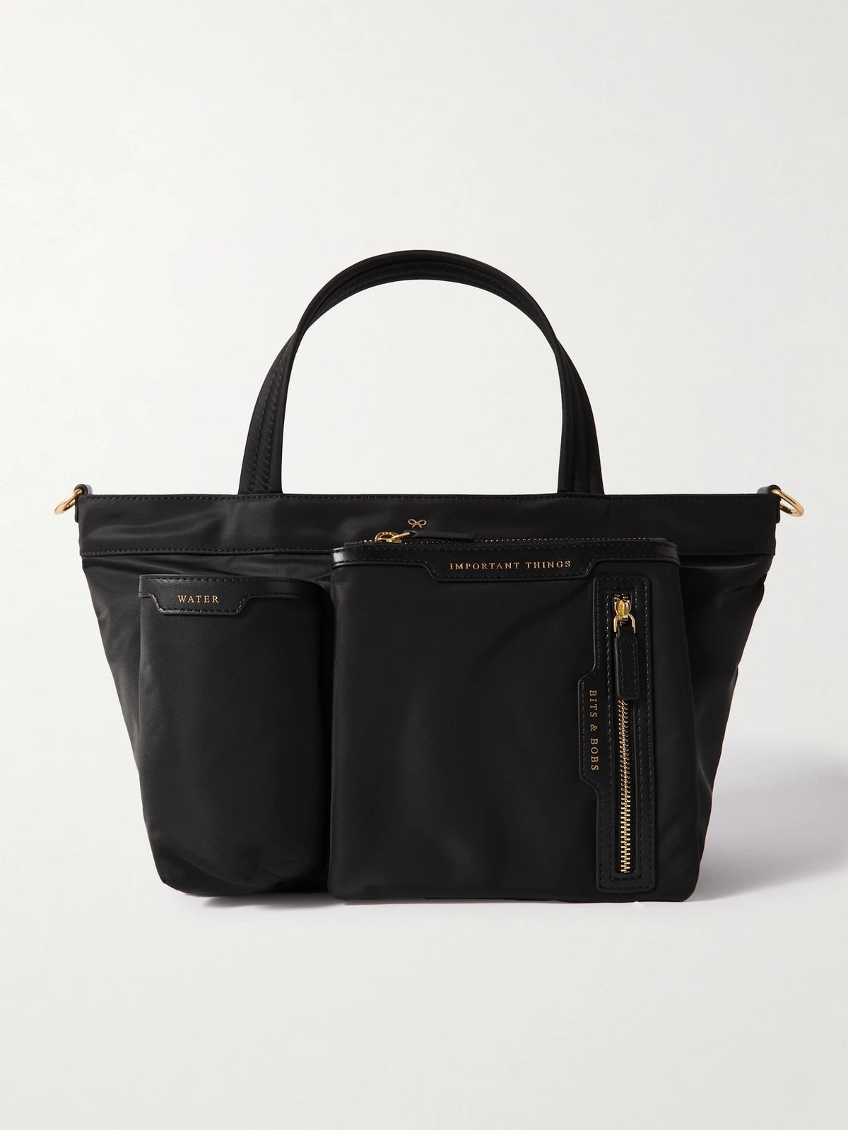 Leather-trimmed Econyl Tote Bag