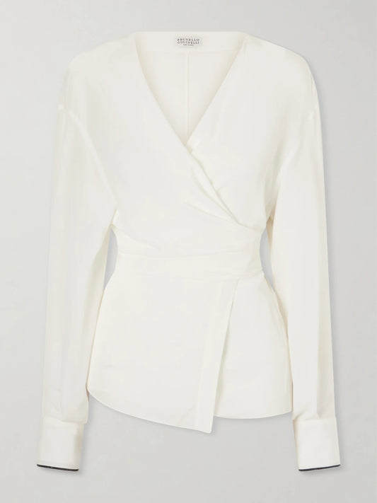 Wrap Silk Blouse