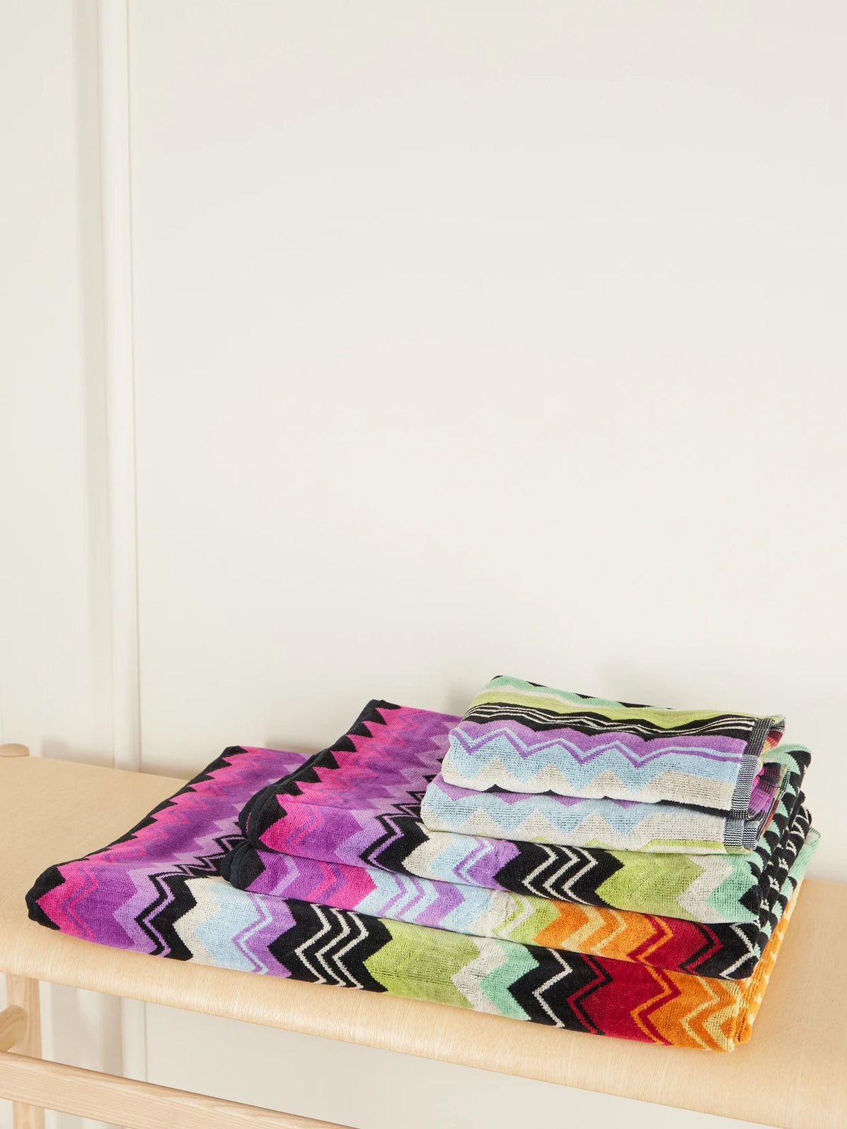 Giacomo Set Of Five Striped Jacquard-knit Cotton-terry Towels