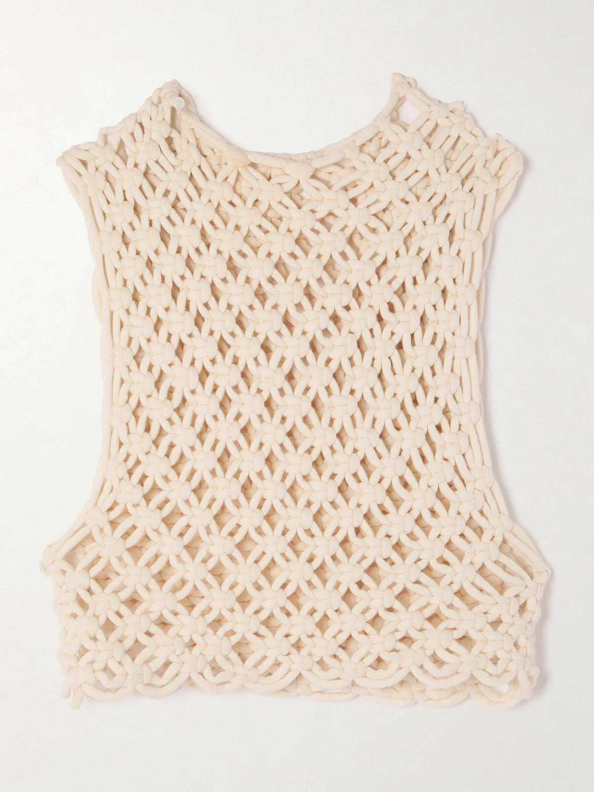 Alaïa Cropped Open-knit Cotton-blend Tank