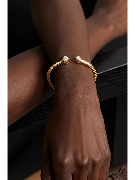 Image of Bracelets. Product name - Trisolina Small 18-karat Gold Diamond Bracelet in Multi colour by brand - Marina B