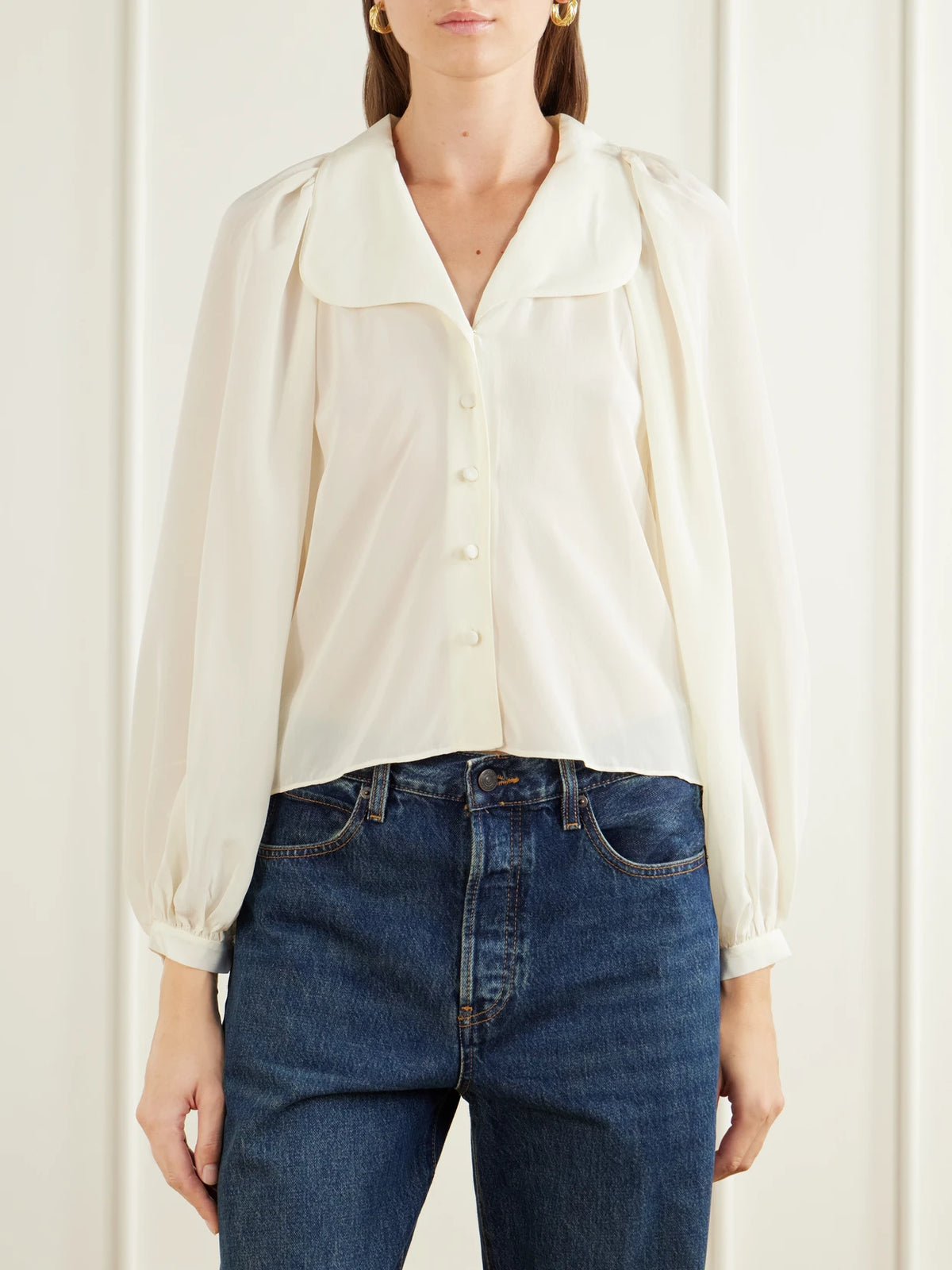 FRAME The Gala Silk-crepe De Chine Blouse