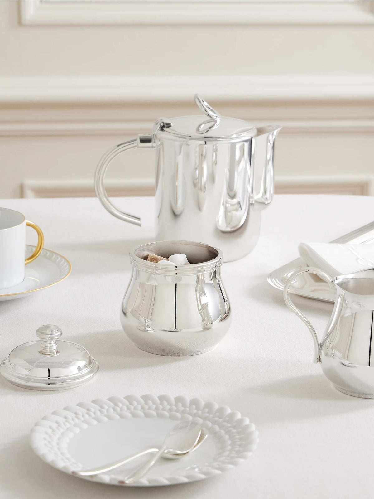 Image of Tableware. Product name - Albi Silver-plated Sugar Bowl in Multi colour by brand - Christofle