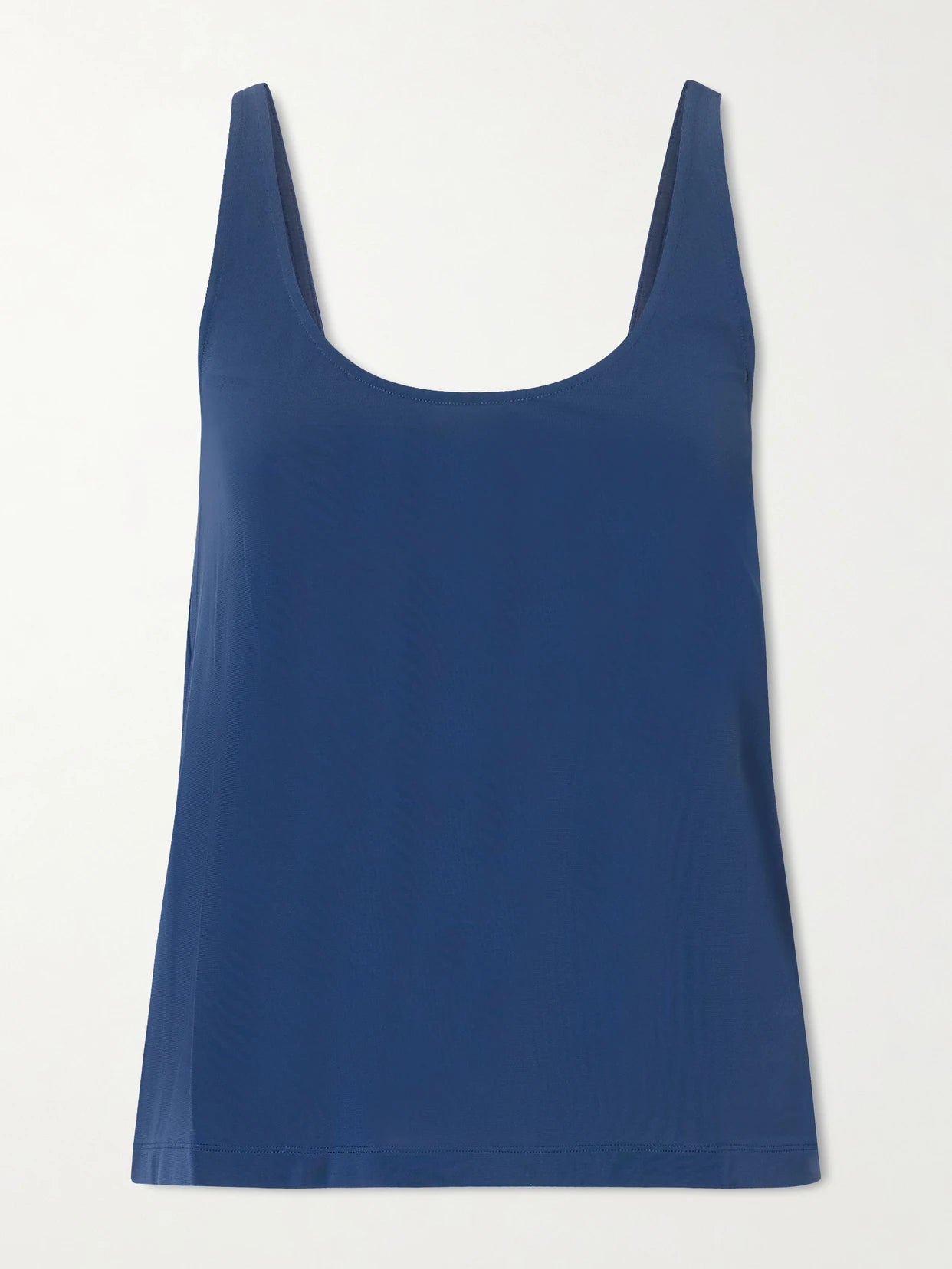 Image of a model wearing Tops. Product name - Anae Stretch-jersey Tank in Navy colour by brand - Eres